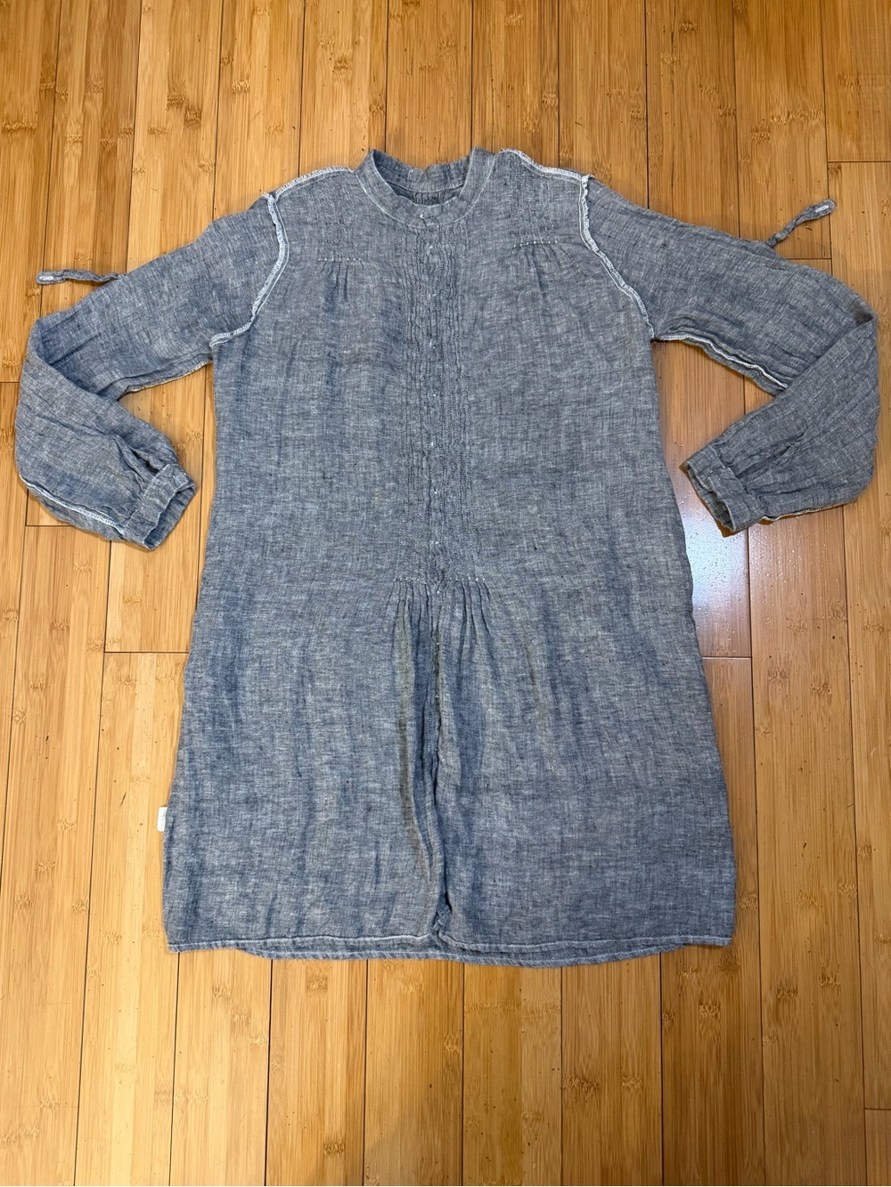 CP Shades x Calypso Light Blue Linen Pintuck Tunic Grey Blue Size XS - Picture 6 of 13